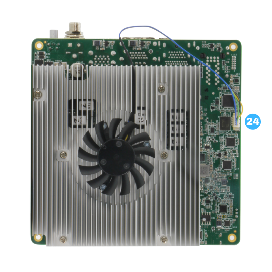 Product photo of UP Xtreme i14, back view with clear shot of the fan
