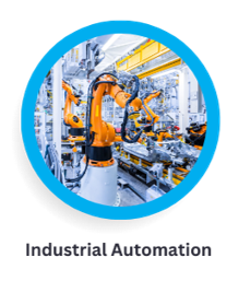 Industrial automation machinery in a factory, streamlining processes and increasing efficiency.